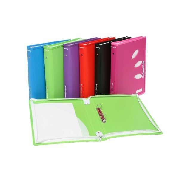 COLOURHIDE ZIPPER BINDER 2D Ring 25mm A4 Purple
