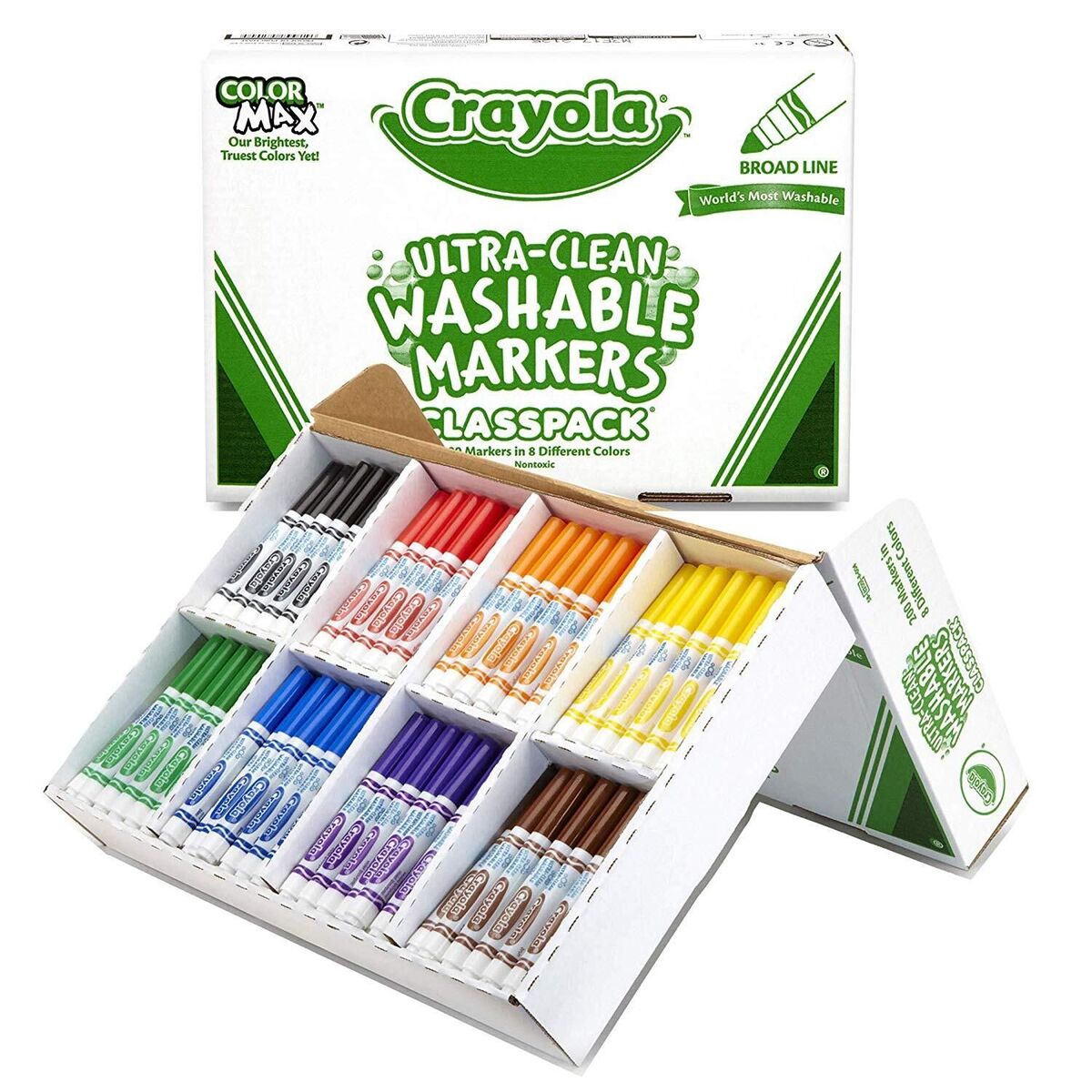 CRAYOLA WASHABLE BROAD MARKER 200 Assorted Classic ClasspackMarkers