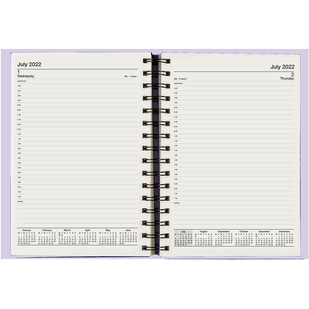 Cumberland Soho Financial Year Diary A5 Day To Page Spiral Assorted Ea