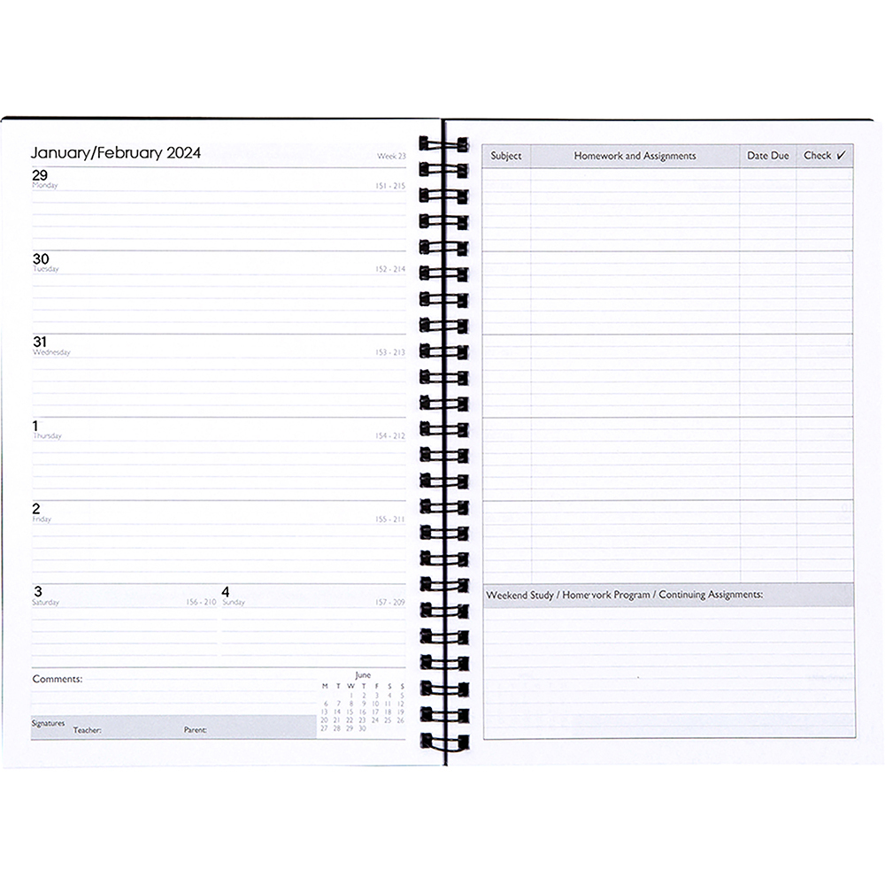2025 Cumberland Student Diary A5 Week To View Black