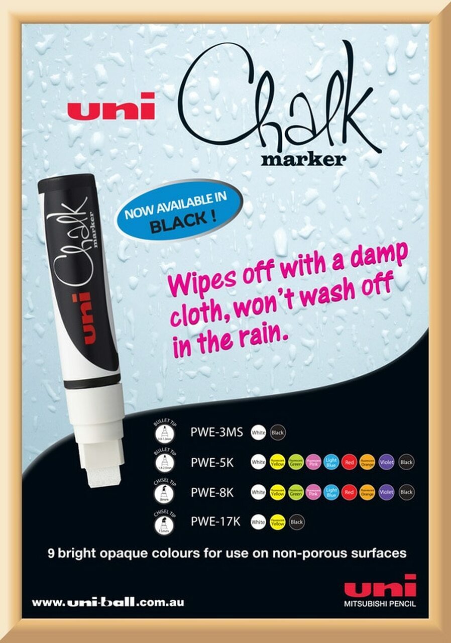 uni Chalk Markers, PWE-5K Metallic Medium Tip Marker - 8 Pack