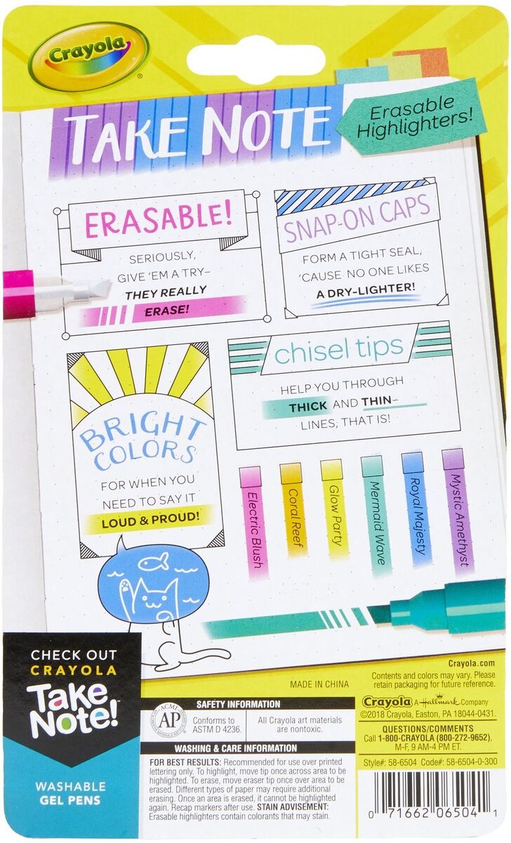 best highlighters for schoolHighlighterCrayola Take Note Dual Tip