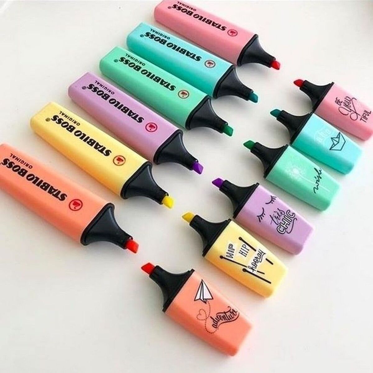 STABILO BOSS Original Pastel Highlighter Marker Pens – Full Set of 6 +  Lilac Haze