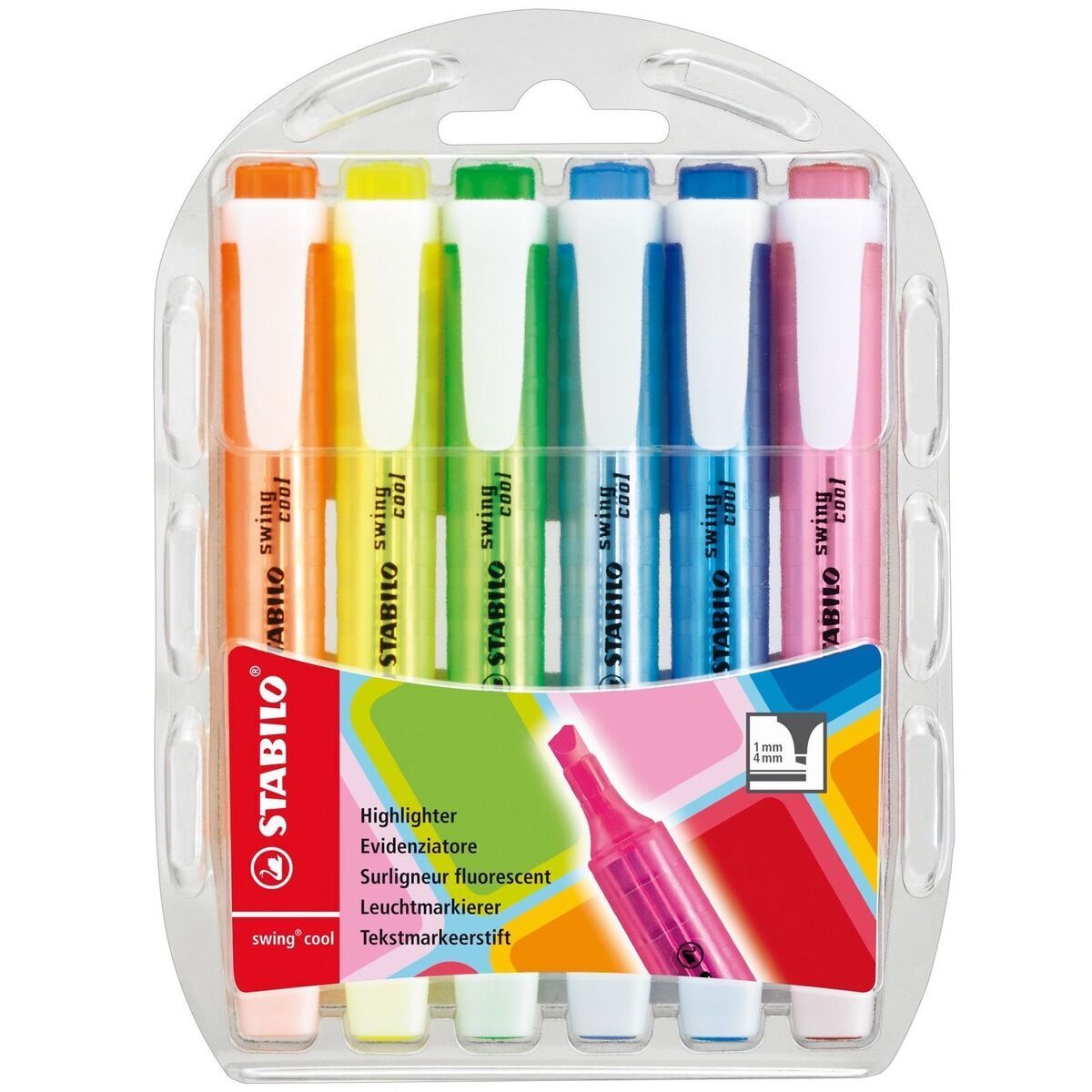  STABILO Swing Cool Highlighter Set, Set of 8,  Fluorescent/Pastel : Everything Else