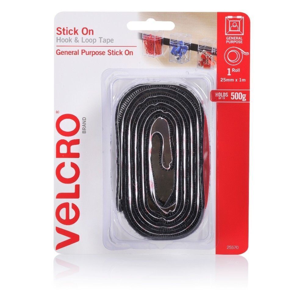 VELCRO Brand - Stick On Hook and Loop Fasteners 20mm x 1m Tape