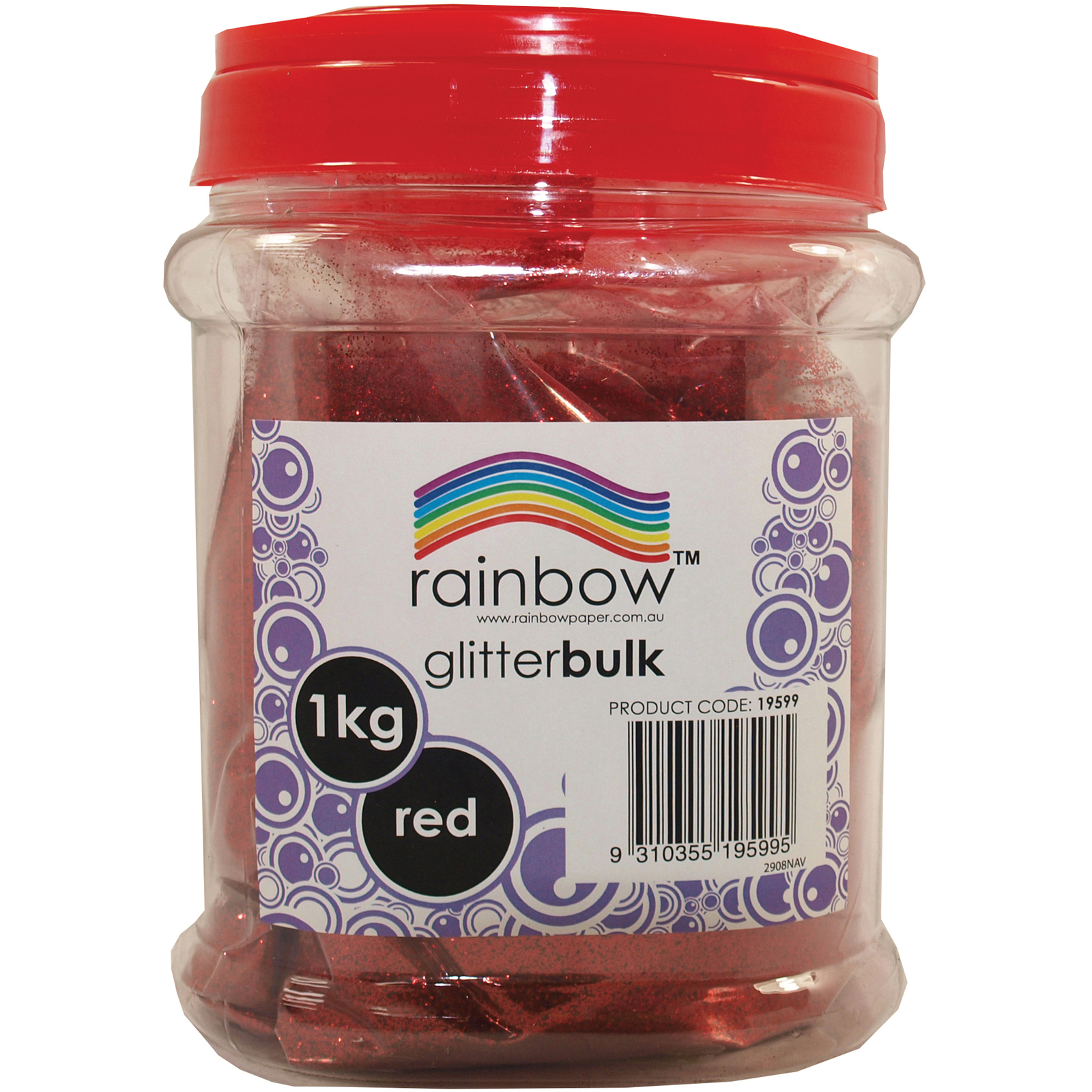 Rainbow Glitter Bulk 1kg Jar Red Sequins Glitter School Items