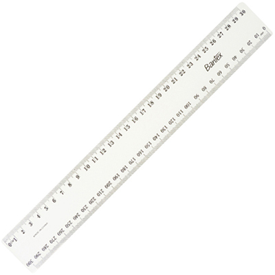 30cm Clear Ruler by First Stat - School Office Rule Inches Cm for