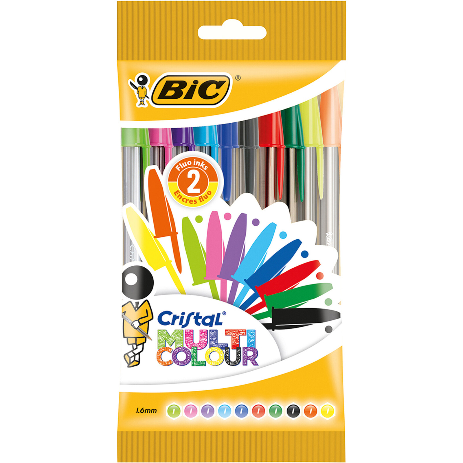 BIC CRISTAL LARGE BALL POINT BLUE COLOR PEN WIDE POINT (1.6mm) PACK OF 5  PENS