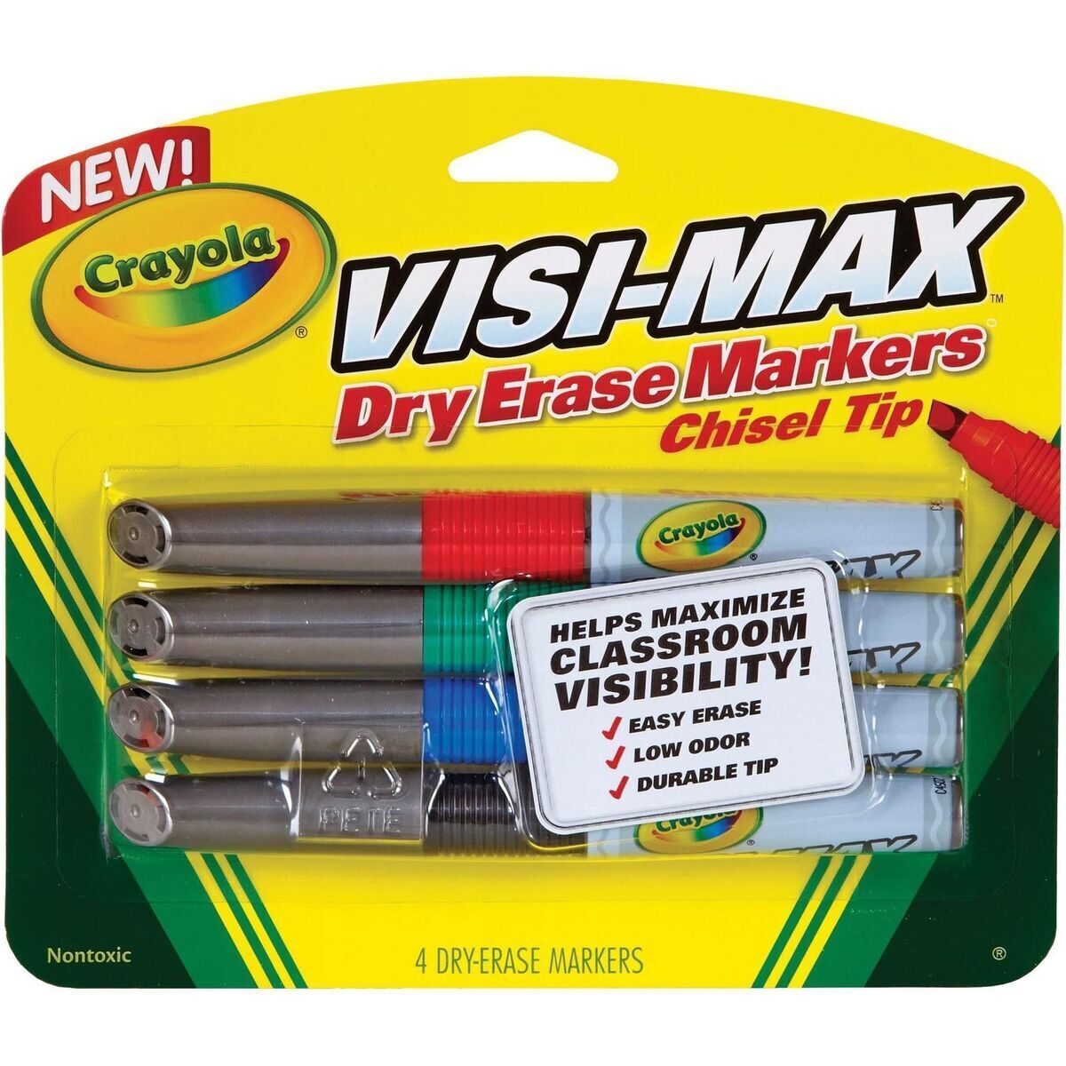 Crayola VISI-Max Dry-Erase Markers 12-Count Broad Line Black