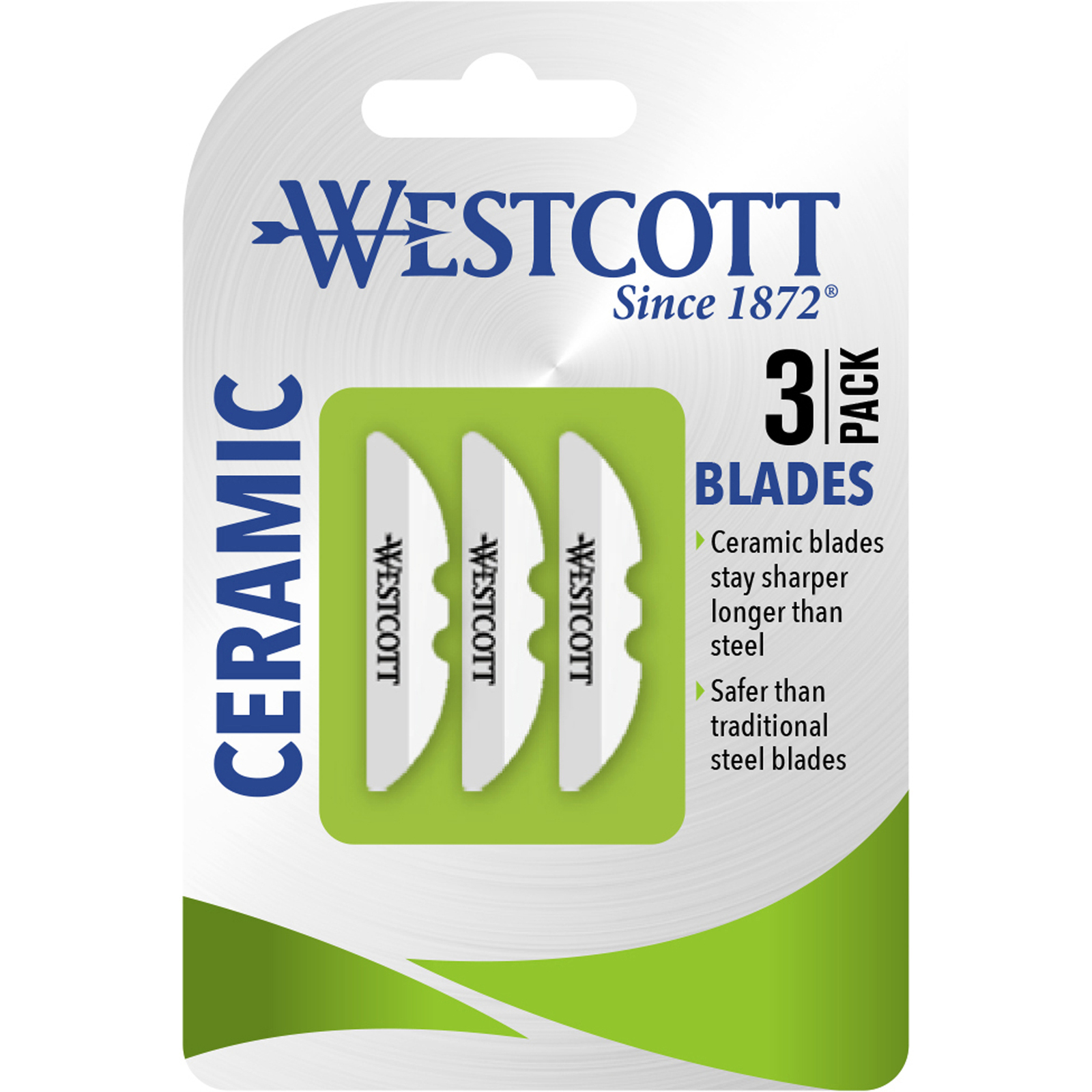 3 Pack Westcott Safety Ceramic Replacement Blades 16510