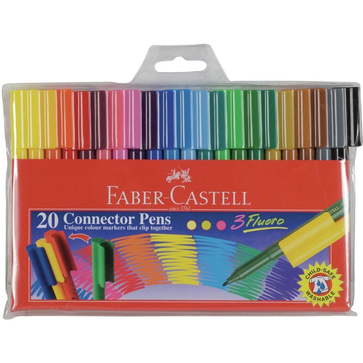Faber Castell - Connector Pen Assorted Wallet Of 20