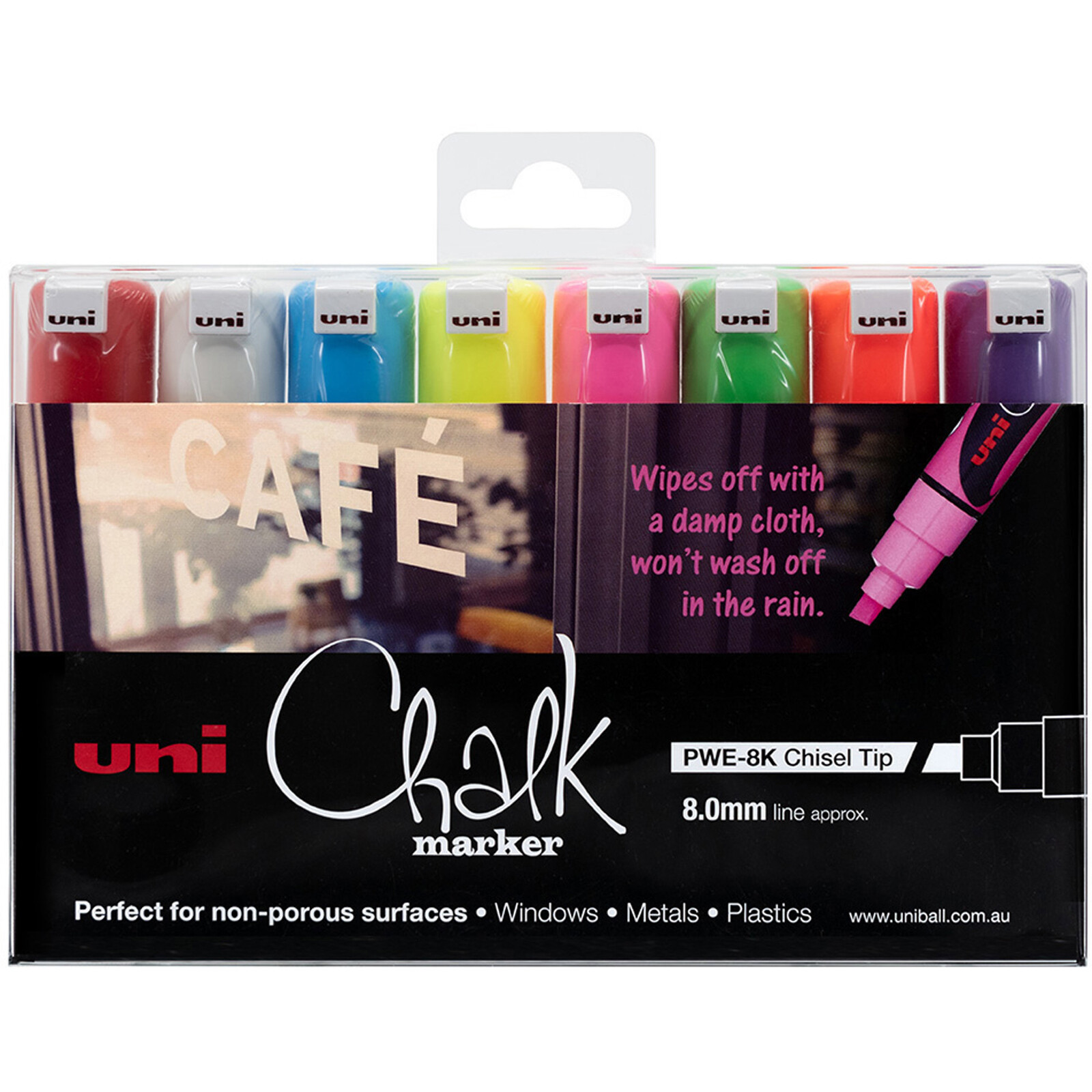 Uni Chalk Marker - Black, 1.3 mm