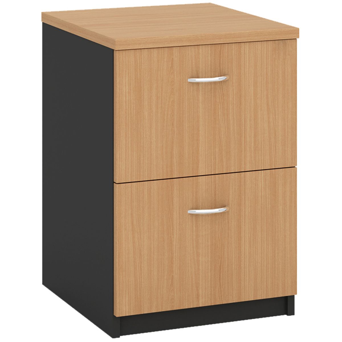 Beech colour file cabinet with two drawers