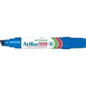 Artline 100 Permanent Marker Large 7.5 -12mm Chisel Nib Blue