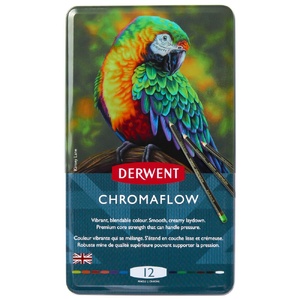 Derwent Chromaflow Coloured Pencils Assorted Tin Pack Of 12