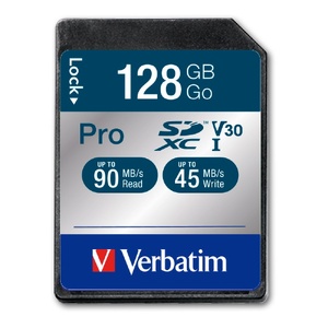 Verbatim Pro SDHC Memory Card Class 10 UHS-I 128GB Black