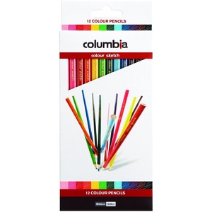 Columbia Coloursketch Full Length Colour Pencils Assorted Pack Of 12