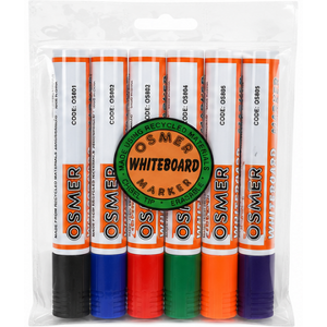 Osmer Whiteboard Markers Chisel Tip Assorted Wallet Of 6