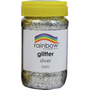 Rainbow Glitter Jar 250 Grams Silver