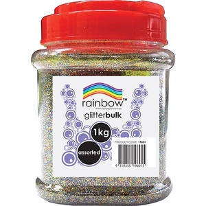 Rainbow Glitter Bulk 1Kg Jar Assorted