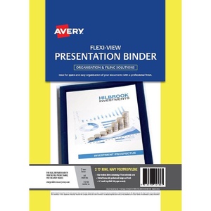 Avery Flexi-View 3 Ring Binder, 1/2 Inch Blue Binder (15766