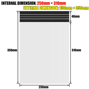 Cumberland Bag Courier Self Adhesive White 250Mm X 310Mm + 450m Flap Pack Of 100