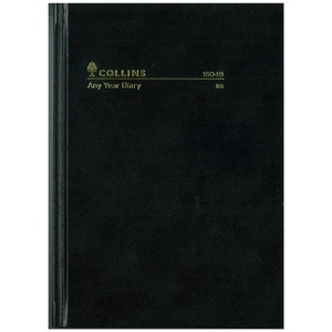 Collins Any Year Diary A5 Day To Page Black