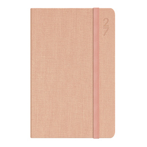 2027 Debden Designer  Diary  D36 Week To View Textured Fabric Peach