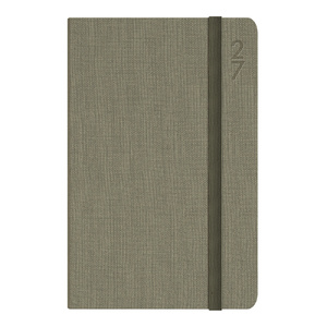 2027 Debden Designer  Diary  D36 Week To View Textured Fabric Green Grey