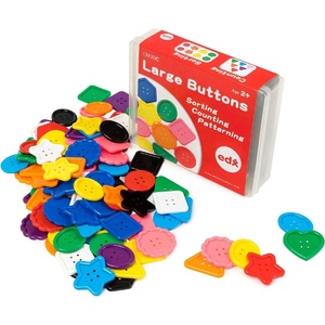 EDX EDUCATION ASSORTED SHAPES BUTTONS Large Pack of 90