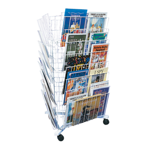 Elizabeth Richards Tri Book Stand on Wheels 95cm High x 68cm Wide 48 Books