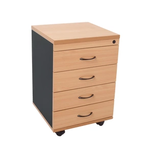 Rapidline Rapid Worker Mobile Pedestal 4 Standard Drawer W465 x D447 x H690mm Beech/Ironstone