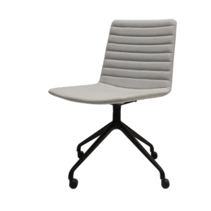 Rapidline Pixel Visitor Chair 4 Star Swivel Base With Castors Light Grey Fabric Upholstery