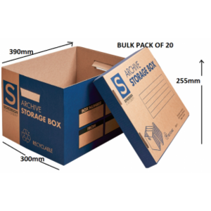 Sovereign Bulk Archive Boxes with Lid - Pack of 20