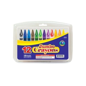 BAZIC PREMIUM JUMBO CRAYONS Assorted Pack of 12