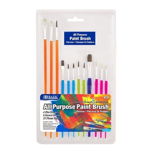 Bazic All Purpose Paint Brush Set -Assorted Size (Pack of 12)