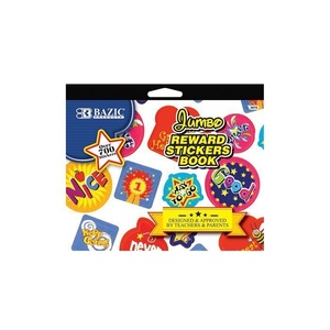 BAZIC JUMBO REWARD MERIT STICKER BOOK 6 Sheets Over 700 Stickers