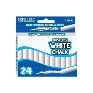 BAZIC DUSTLESS CHALK Non-Toxic White Pack of 24