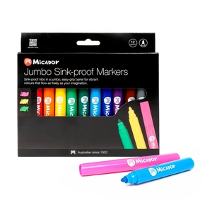 Micador Jumbo Sink-Proof Markers Broad Pack of 12