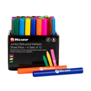 Micador Jumbo Sink-proof Markers Bright Pack 48