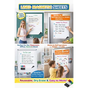 LINED MAGNETIC HANDWRITING PAPER Sheet 3.3cm Lined Space W45.7cm x H61cm