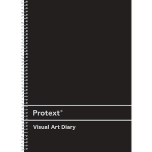 Protext Visual Art Diary Spiral A3 110gsm 60 Page Side Bound Poly Cover Black
