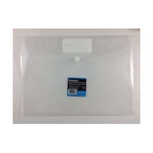 Protext PP Document Wallet A4 (Doculope) with Button Closure & Name | Clear