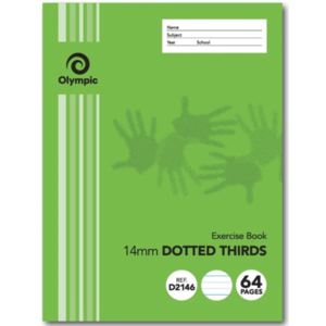 OLYMPIC & TUDOR 225mmx175mm Stapled Exercise Book 14mm Dotted Thirds 64 Pages  D2146