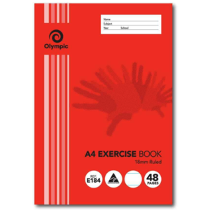 OLYMPIC TUDOR EXERCISE BOOKS E184 A4 297x210 48 Page 18mm Ruled 