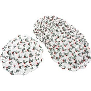 Christmas Holly Doilies 190mm | Pack of 50