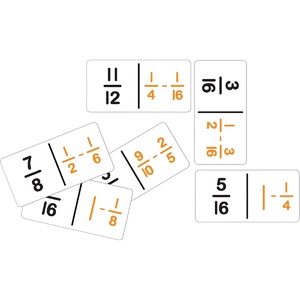 TFC DOMINOES FRACTION SUBTRACTION Set of 28 pieces
